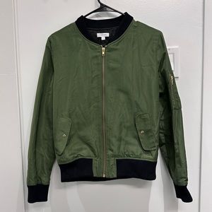 Olivia Grey Olive Green Bomber Jacket